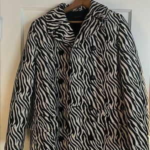 TOPSHOP TAILORED ZEBRA PRINT COAT BLAZER JACKET SIZE 6 SMALL OUTERWEAR WINTER